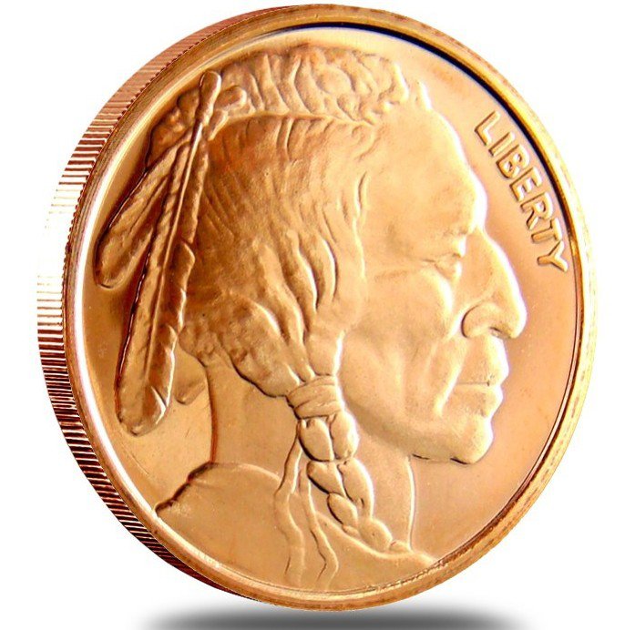US Coin 1 oz Copper Round Buffalo Nickel