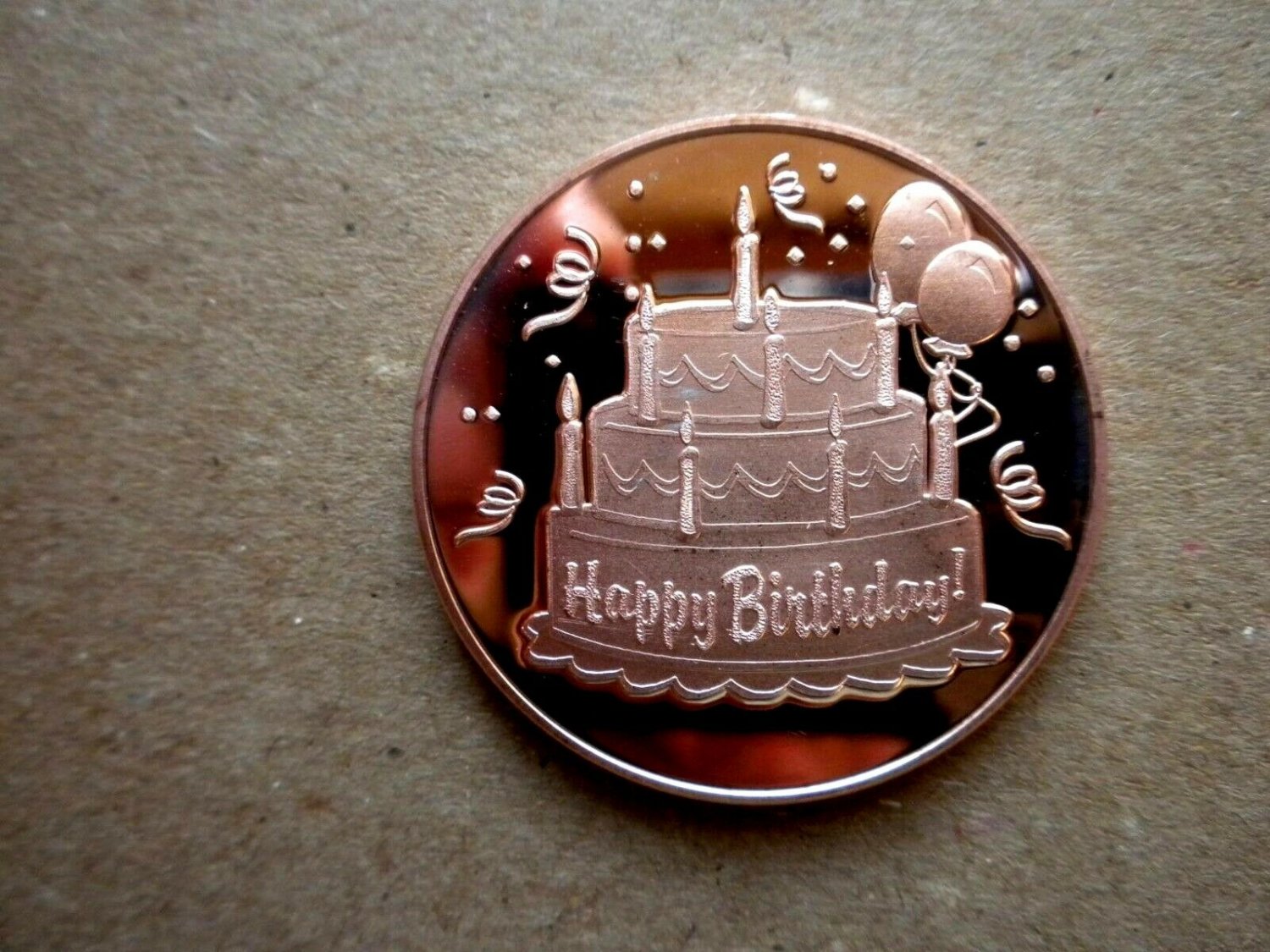 Happy Birthday Coin 1 Oz Copper Round