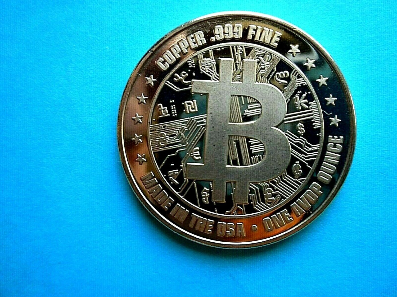 Coin US Bitcoin Digital Currency 1 oz Copper Round