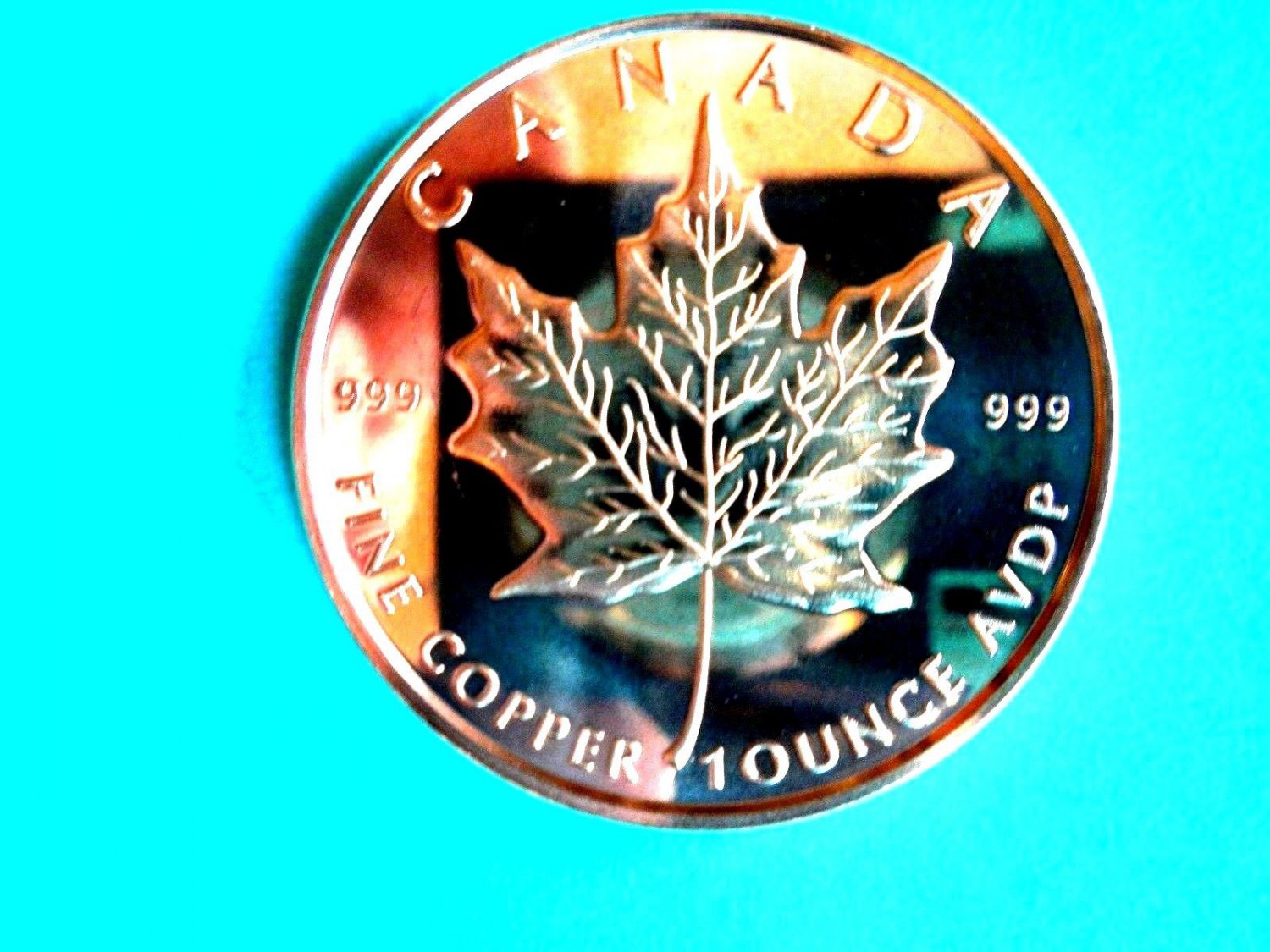 Coin Us Canadian Maple Leaf 1 Oz Copper Round