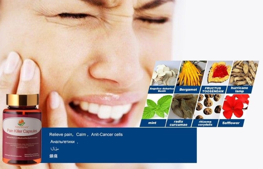 Natural Pain Killer Capsules Relieve Open Wound Traditional Extract Plants