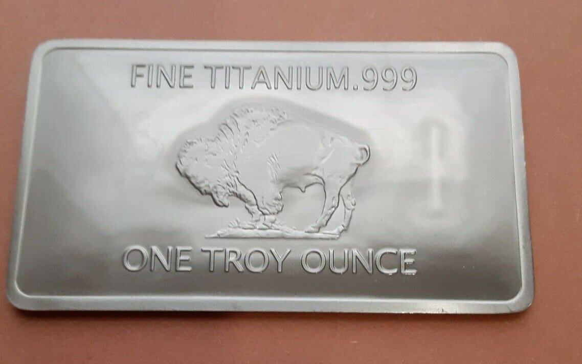 Super US 1 Oz Titanium Bullion Buffalo Bar