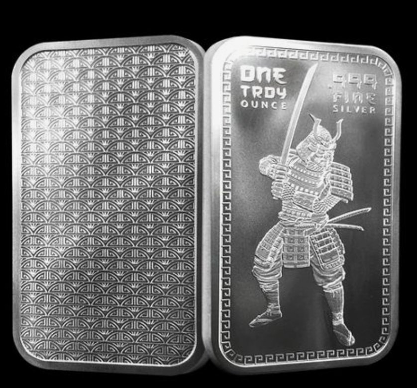 Set Of 100 1 Oz Samurai Silver Bar