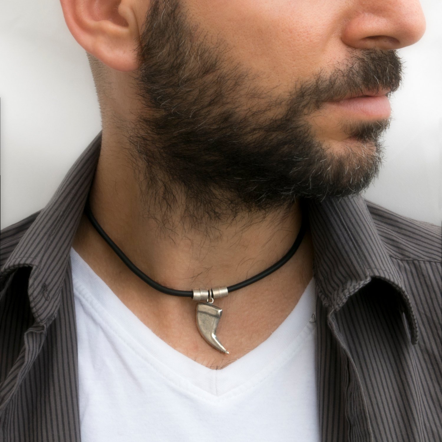 Men's Necklace - Men's Choker Necklace - Men's Leather Necklace - Men's Jewelry - Men's Gift
