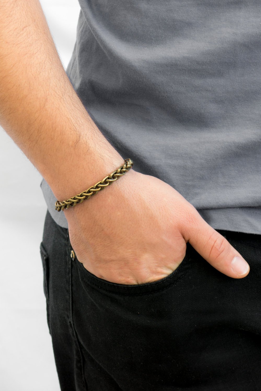 Men's Bracelet - Men's Brass Bracelet - Men's Jewelry - Men's Vegan Bracelet - Men's Gift