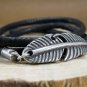 Men Bracelet - Men Vegan Bracelet - Men Feather Bracelet - Men Jewelry - Men Gift
