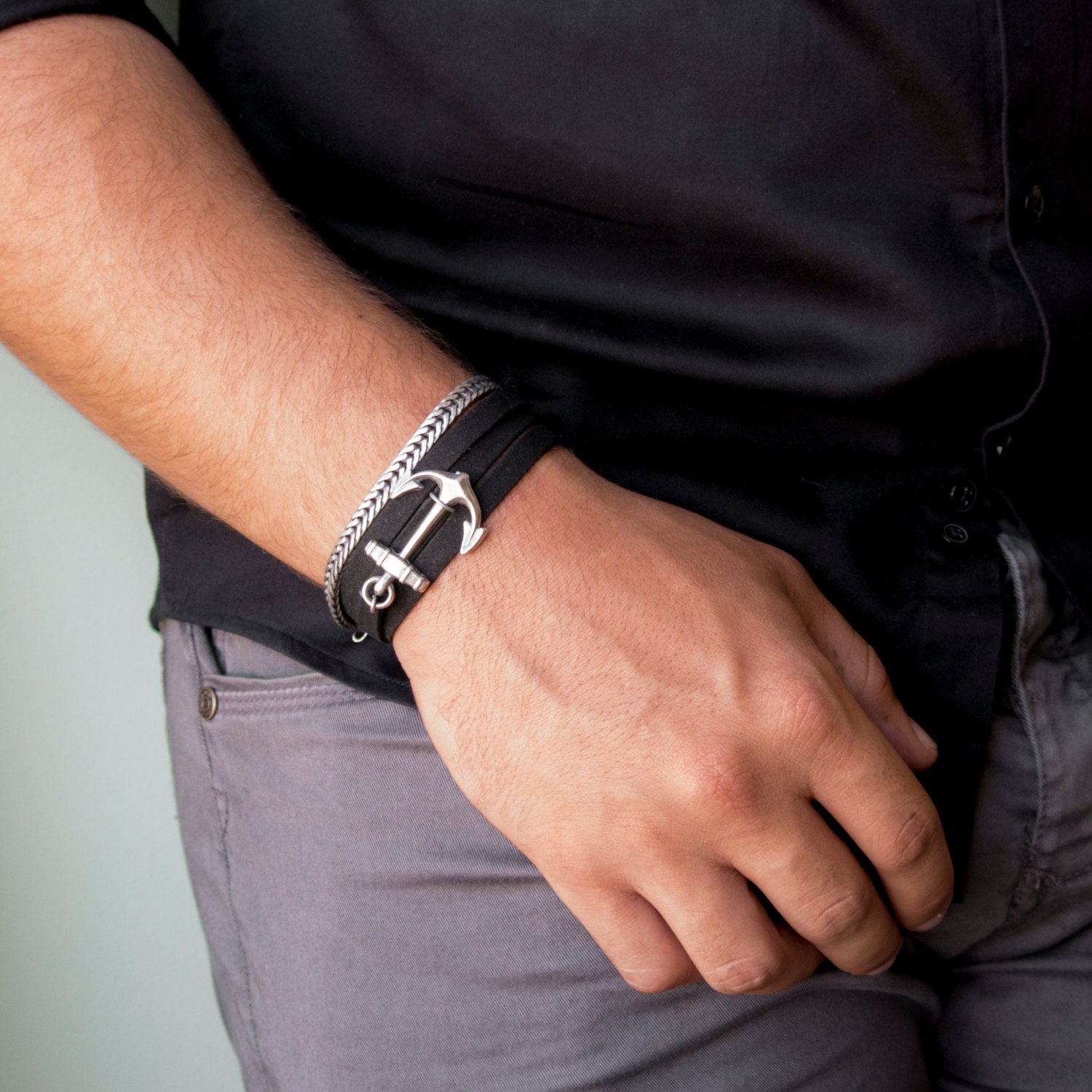 Men's Bracelet Set - Set of 2 Bracelets For Men - Men's Jewelry - Men's Vegan Bracelet - Men's Gift