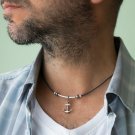 Men's Necklace - Men's Choker Necklace - Men's Leather Necklace - Men's Jewelry - Men's Gift