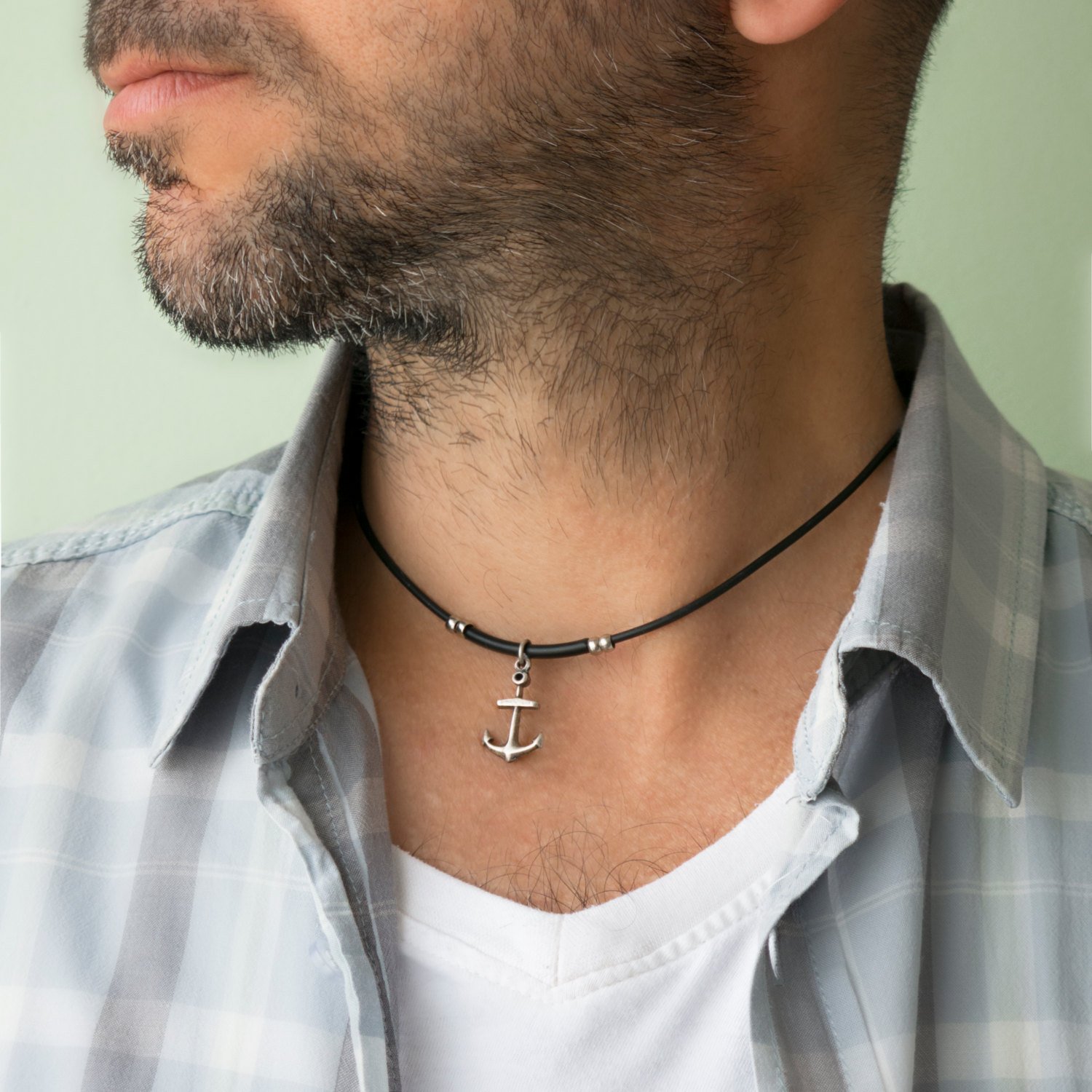 Men's Necklace - Men's Choker Necklace - Men's Leather Necklace - Men's Jewelry - Men's Gift