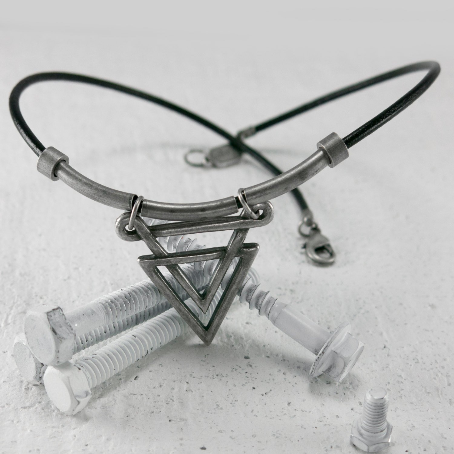 Men's Necklace - Men's Choker Necklace - Men's Leather Necklace - Men's Jewelry - Men's Gift