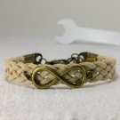 Men's Bracelet - Men's Leather Bracelet - Men's Infinity Bracelet - Men's Jewelry - Men's Gift