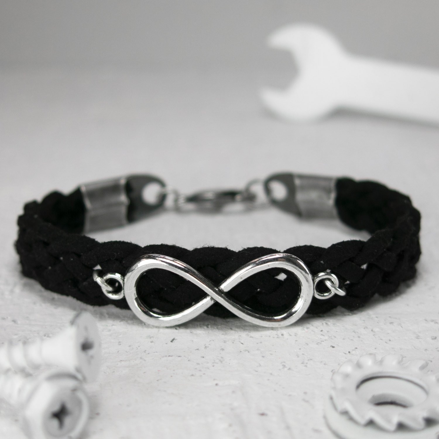 Men's Bracelet - Men's Leather Bracelet - Men's Infinity Bracelet - Men's Jewelry - Men's Gift