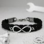 Men's Bracelet - Men's Leather Bracelet - Men's Infinity Bracelet - Men's Jewelry - Men's Gift
