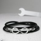 Men's Bracelet - Men's Leather Bracelet - Men's Infinity Bracelet - Men's Jewelry - Men's Gift