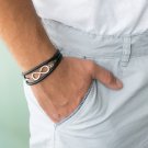 Men's Bracelet - Men's Leather Bracelet - Men's Infinity Bracelet - Men's Jewelry - Men's Gift
