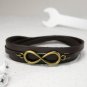 Men's Bracelet - Men's Leather Bracelet - Men's Infinity Bracelet - Men's Jewelry - Men's Gift