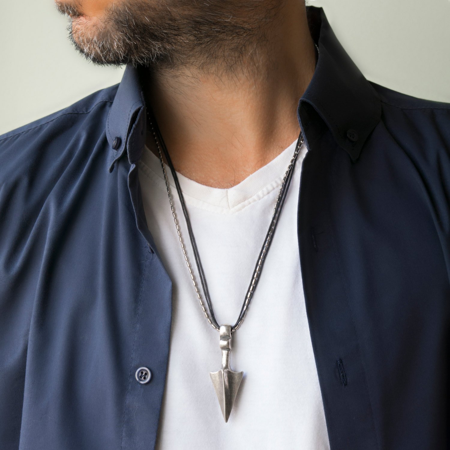 Men's Necklace - Men's Silver Necklace - Men's Vegan Necklace - Men's Jewelry - Men's Gift