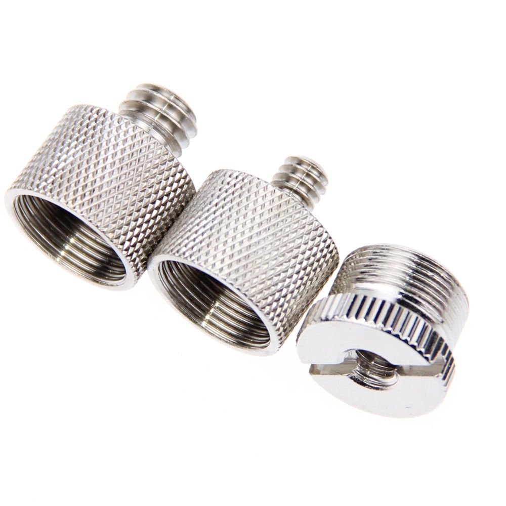 CAMVATE 3in 1 Microphone/Mic Clip Stand Thread Adapter 1/4"to 5/8" & 1/