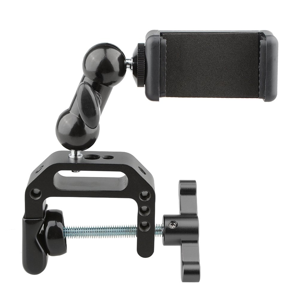 CAMVATE Cclamp Bracket with Ball Head Mount Cell Phone Clip (Black T