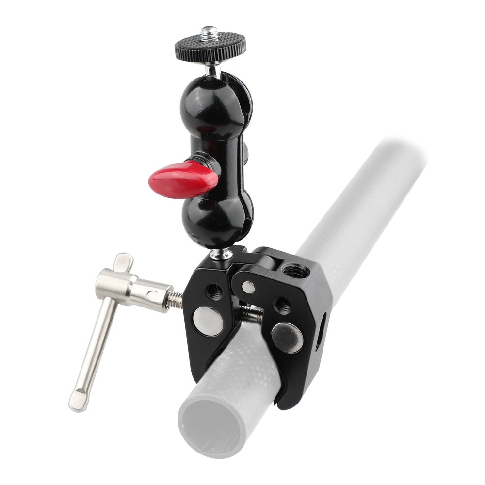 CAMVATE Pole Clamp Mount with Super Clamp and 360 degree Rotating fr