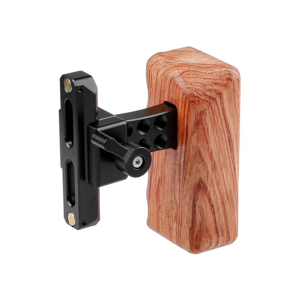 CAMVATE DSLR Wood Wooden Handle Grip (Right Hand) with Swat Rail Clamp & safety railï¼70mmï¼