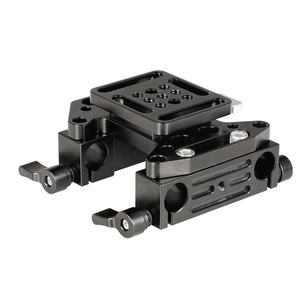 CAMVATE Quick Release V-Lock Mounting Battery Plate With 15mm Dual Rod Clamp Adapters C2156