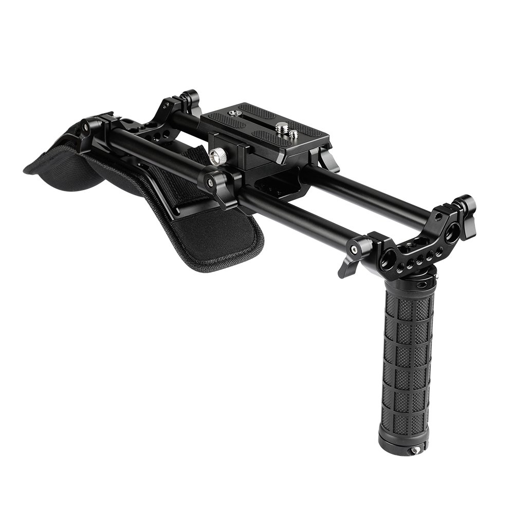 Shoulder Mount Kit With 15mm Rod System&Manfrotto QR Plate For Video Cameras And Camcorders C2105
