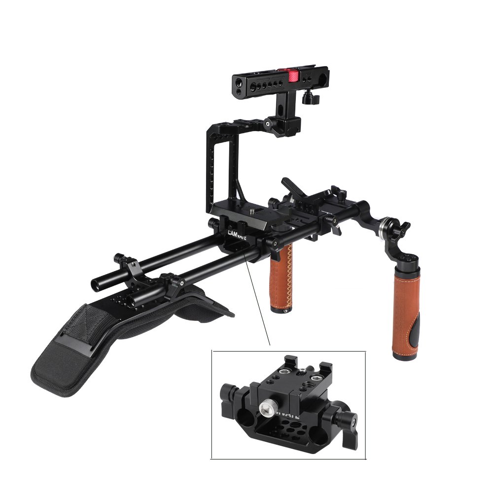 Pro Camera Shoulder Mount Rig With Half Cage Manfrotto Quick Release