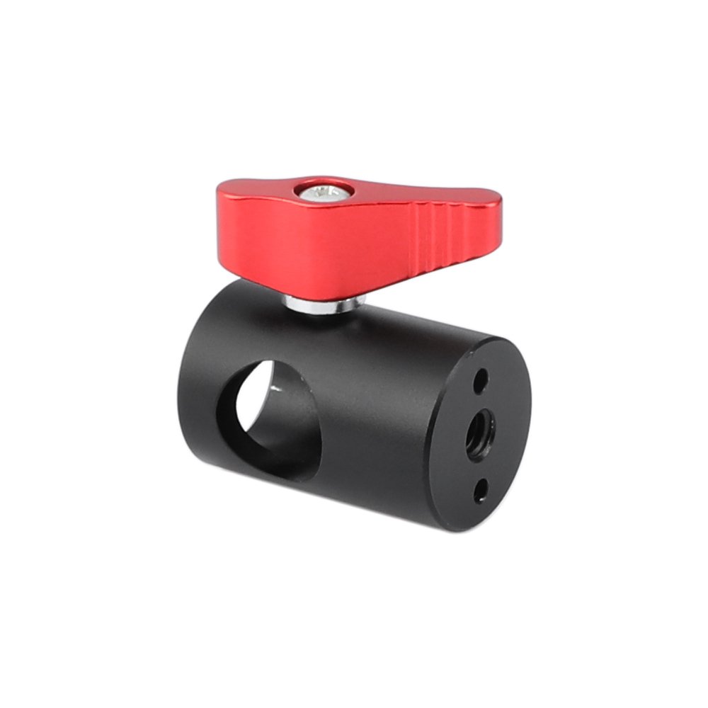 Light Stand Head Adapter With 1/4" Female Thread & ARRI Locating Pins (Red Ratchet Knob) C2470
