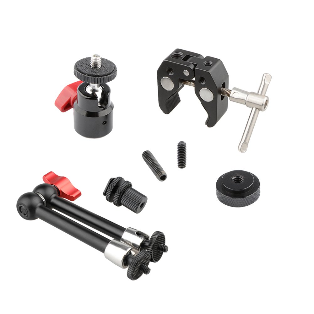 Super Crab Clamp With 1/4" & 3/8" Female Male Thread + Magic Articulated Arm + Ball Head C2471