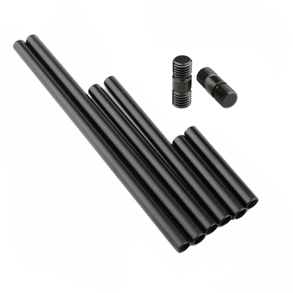 Standard 15mm Aluminum Rod Pipe With Extendable M12 Female Thread 100mm / 200mm / 300mm C2473