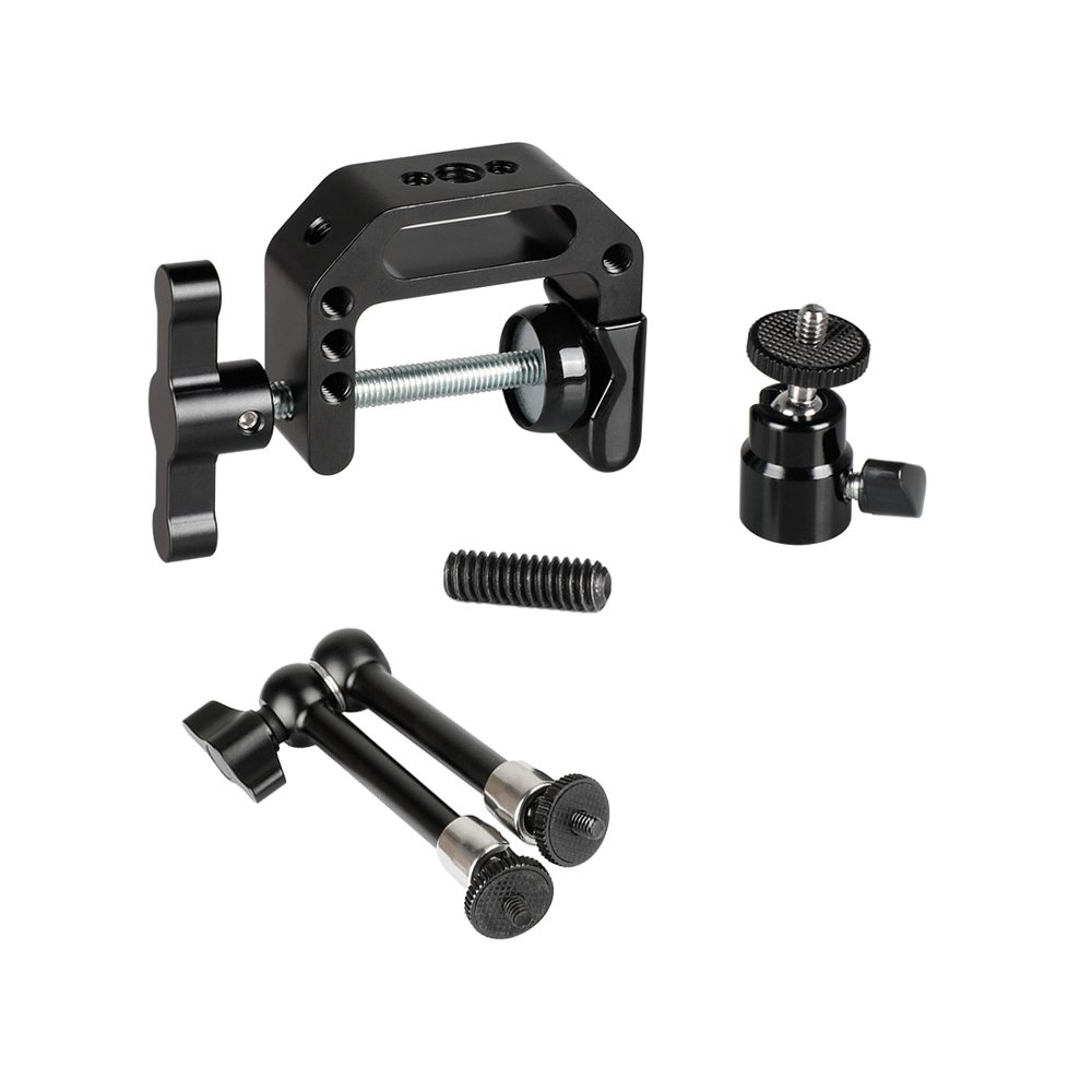 Super C Clamp + 9.8" Magic Articulated Arm With 1/4" Thread Screw + Ball Head + For Camera CageC2477