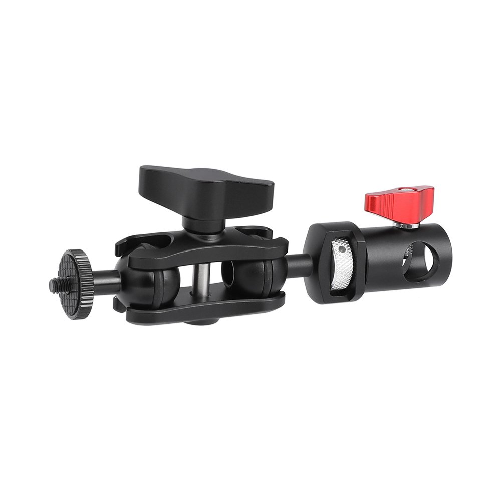 Magic Arm Ball Head 1/4"-20 Thread Screw Mount + Light Stand Head Adapter For On-camera MonitorC2483