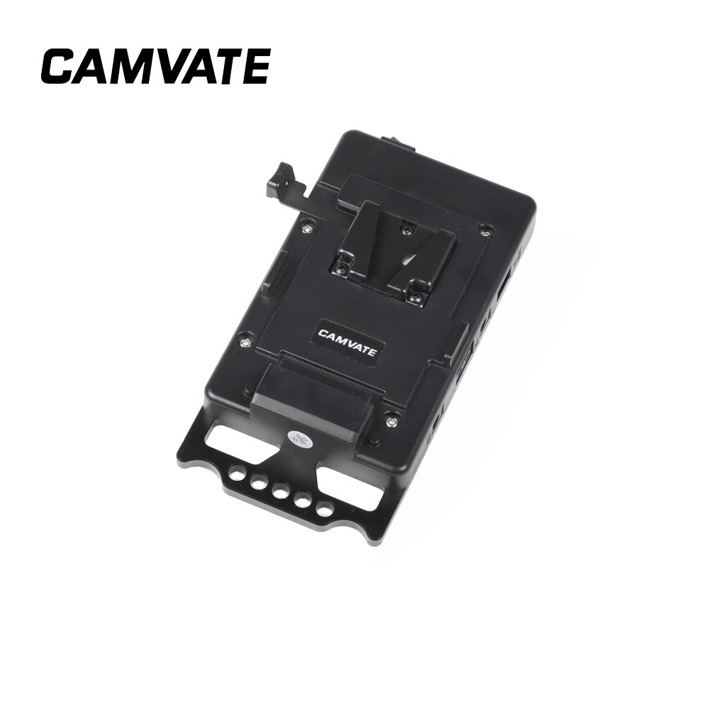 CAMVATE Quick Release V Lock Power Supply Splitter With Battery Plate C2499