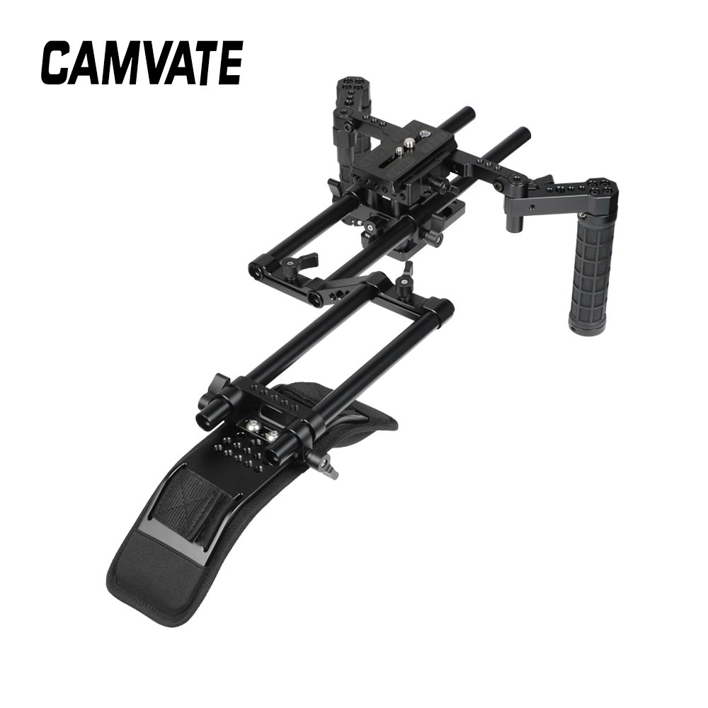 Manfrotto Quick Release Tripod Mount Base Plate With 15mm LWS Rod Clamp & Rubber Handgrips C2503