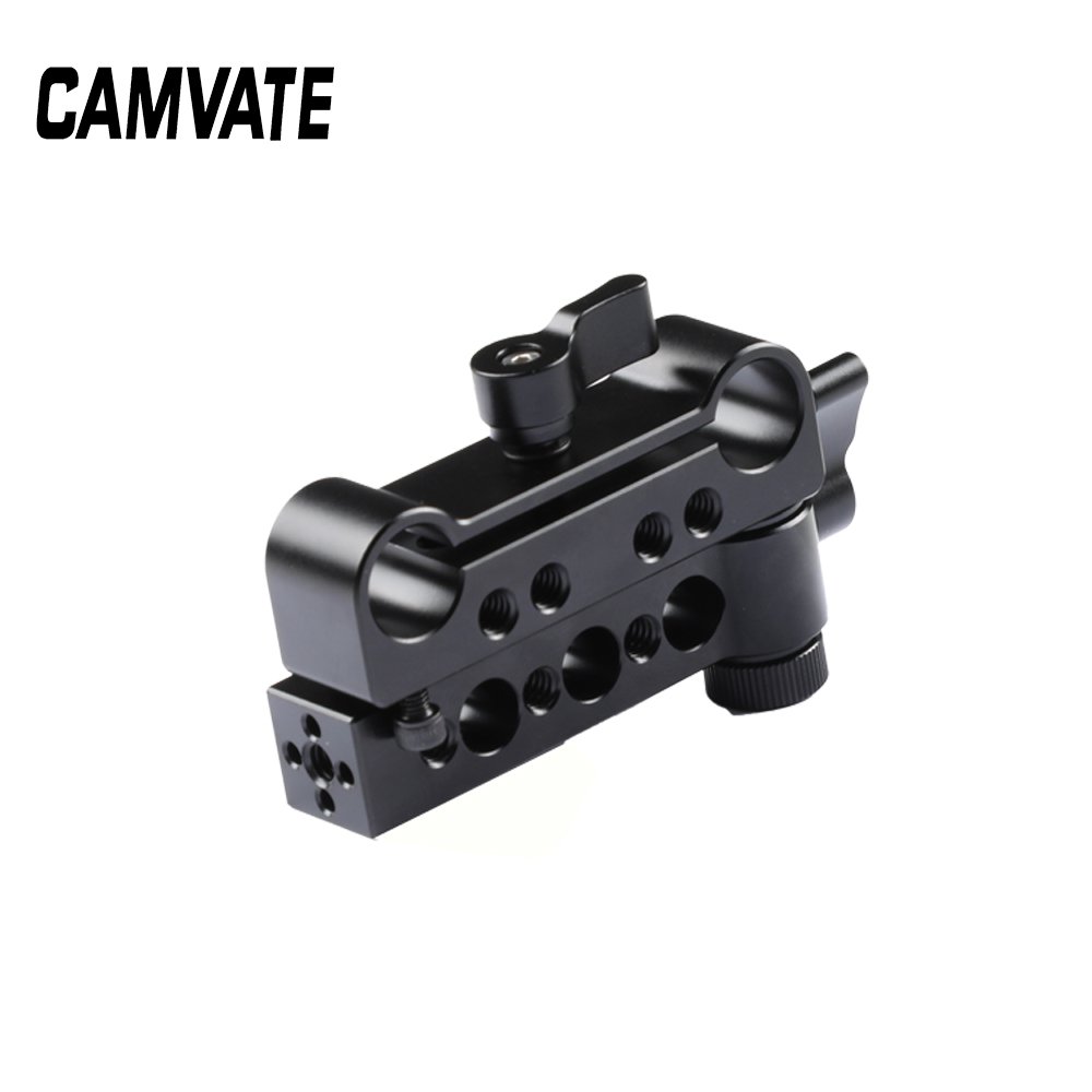 CAMVATE General-purpose Double 15mm Dual-Rod Clamp Railblock Adapter (Two-in-one) C2504