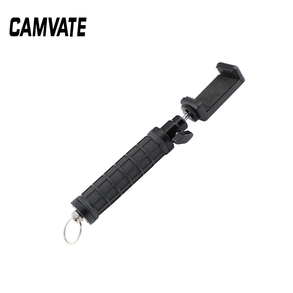 Handle Grip (Rubber-covered) With Adjustable Smartphone Clip & Ball Head Holder 1/4"-20 Mount C2518