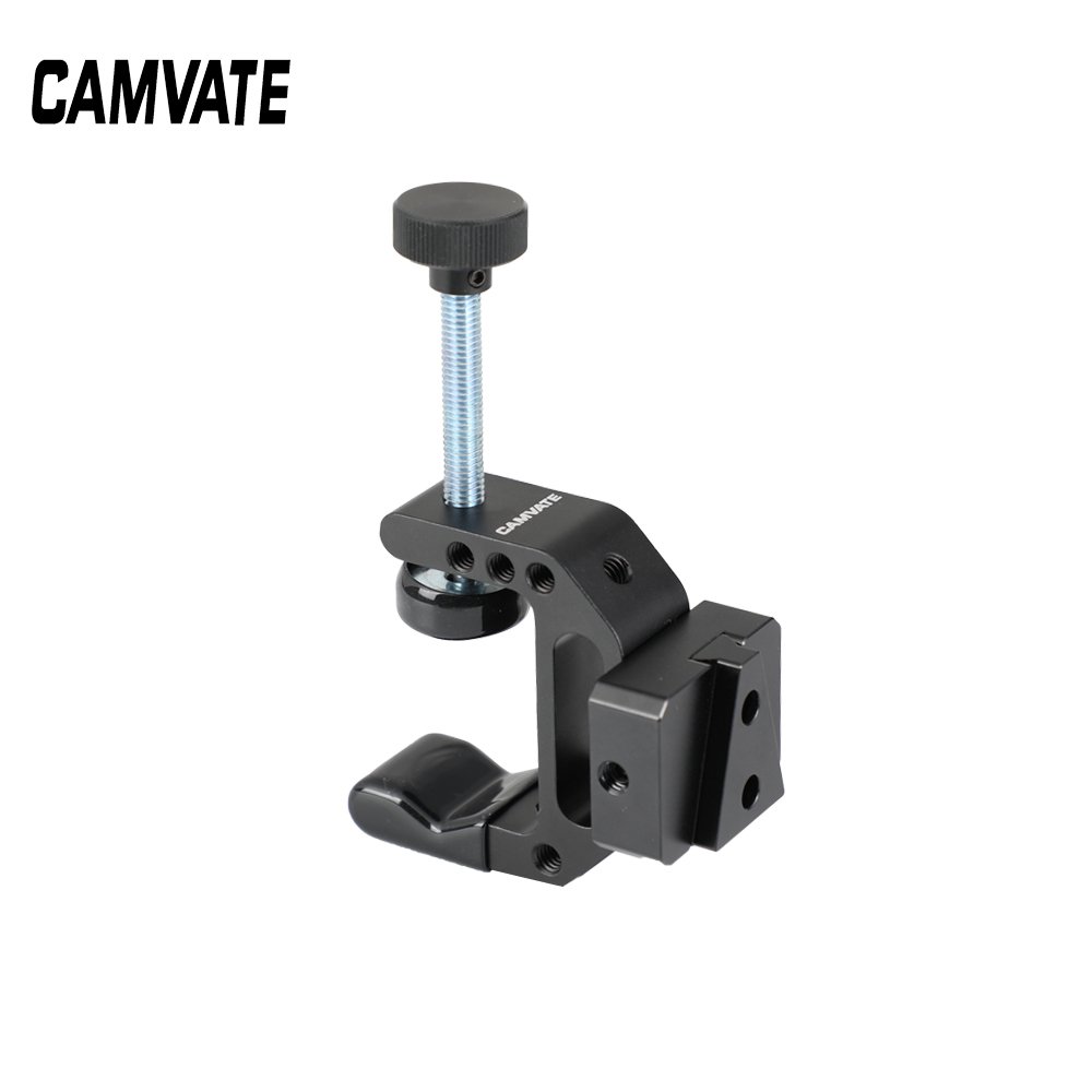 CAMVATE Robust C Clamp With 1/4" Mounting Points + Quick Release V-Lock Mount Wedge Kit C2528