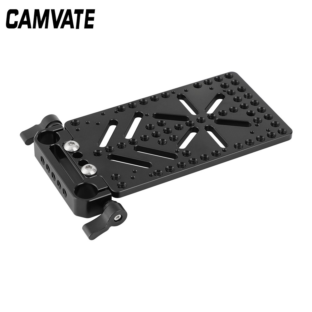 CAMVATE Cheese Plate Battery Backboard With 15mm Rail Block Rod Clamp C2542