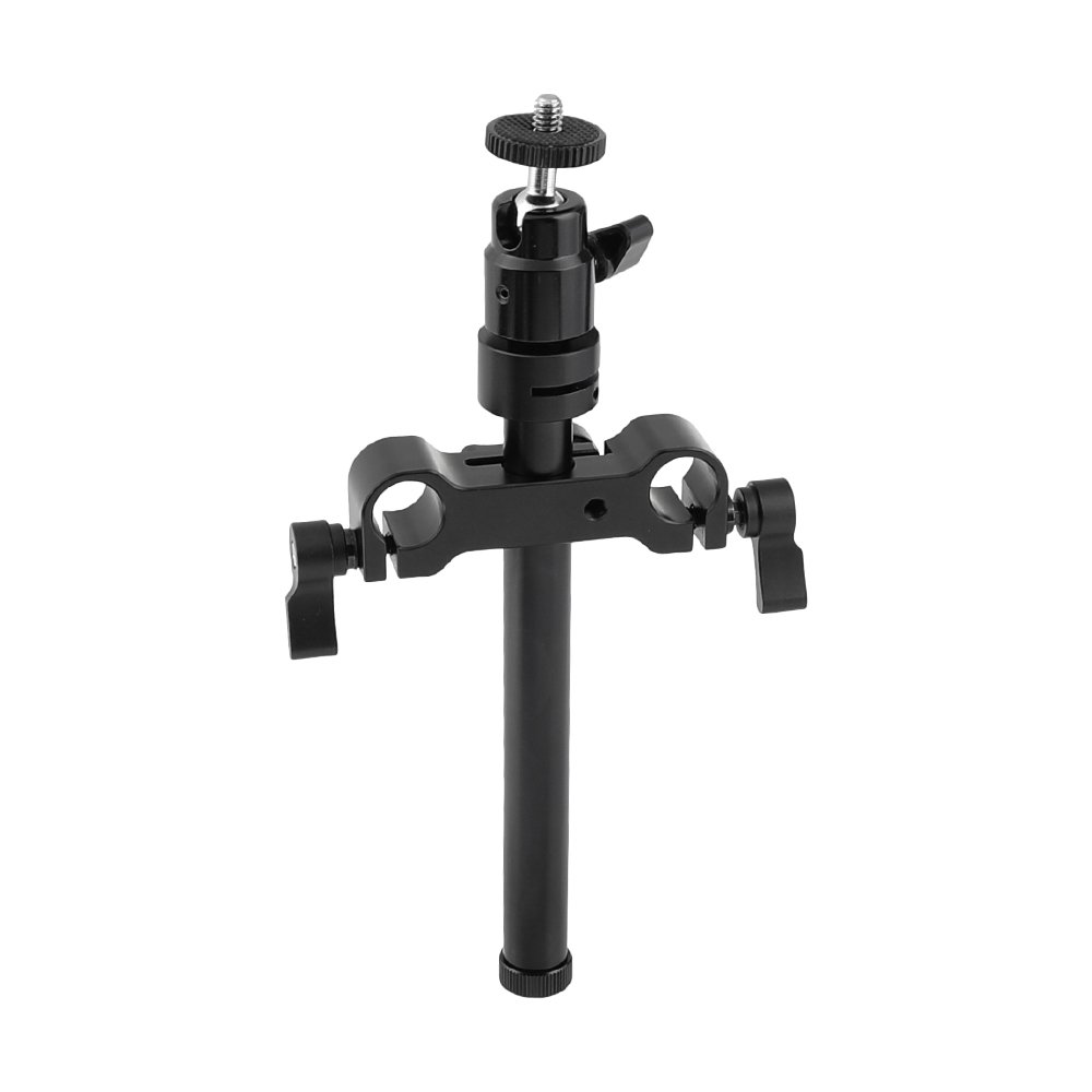 Support Holder Ball Head With 1/4" Male Thread Mount + 15mm Aluminum Rod & Rail BlockC2548