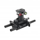 CAMVATE 360° Rotated Tripod Head Adapter With Quick Release Base Plate + 15mm LWS Dual Rod Support