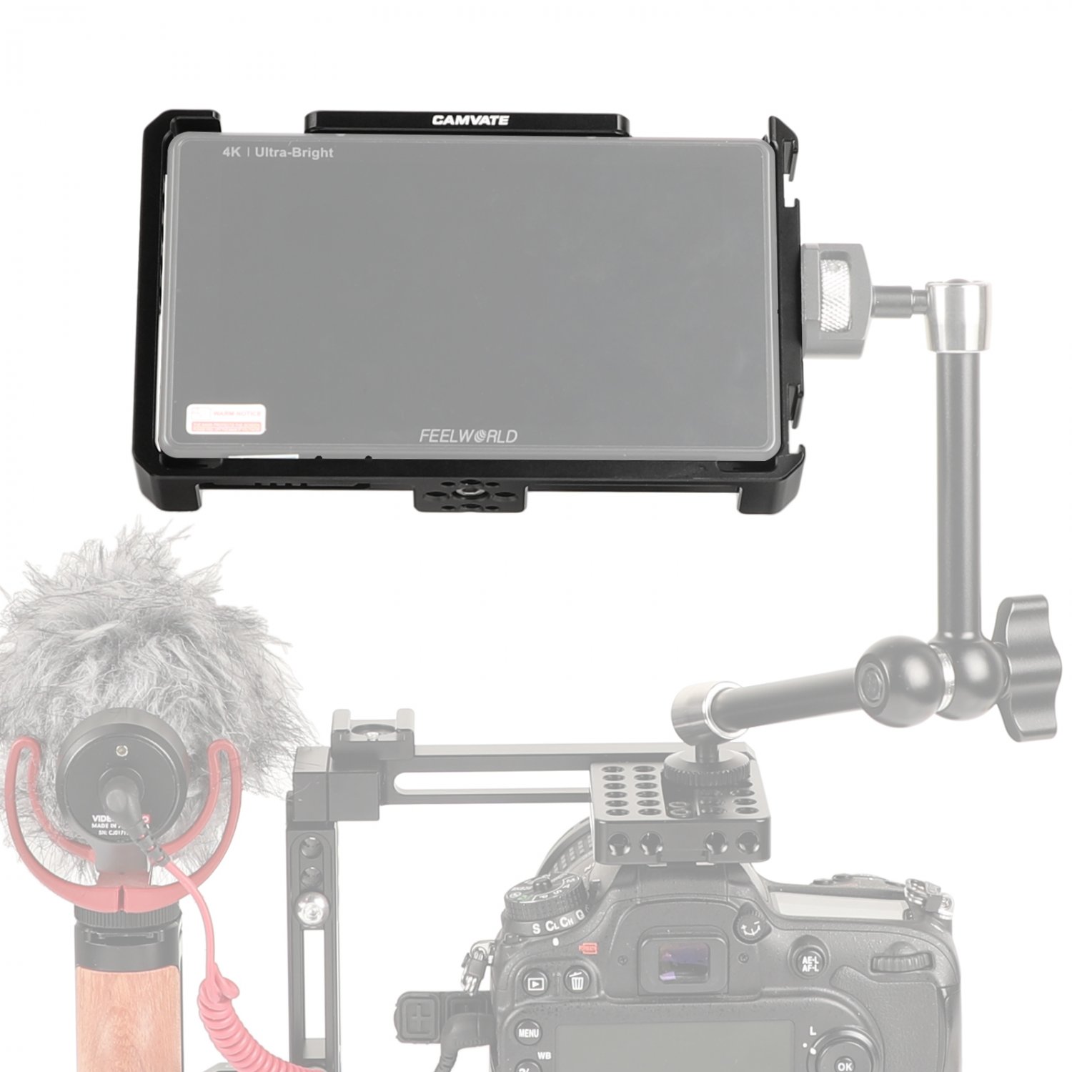 CAMVATE Form-fitting Cage Armor Bracket For FeelWorld LUT6 & LUT6S 6" Monitor C2640