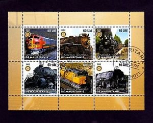 MAURITANIA - 2003 - TRAIN - LOCOMOTIVE - STEAM - DIESEL - CTO NH SHEET OF 6!