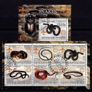 BENIN - 2002 - SNAKES - REPTILE - 2 X CTO NH S/SHEETS!