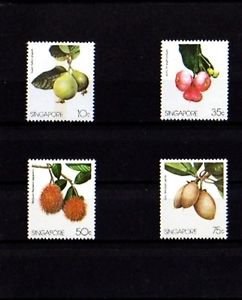 SINGAPORE - 1986 - FRUIT - INDIGENOUS - 4 X MINT SET!