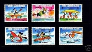 TURKS & CAICOS - 1984 - DISNEY - OLYMPICS - MICKEY - DONALD - MINT SET OF 6!