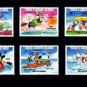 TURKS & CAICOS - 1984 - DISNEY - OLYMPICS - MICKEY - DONALD - MINT SET OF 6!