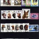 DOGS - COLLIE - POODLE - TERRIER - PHOTOS +++ 53 DIFFERENT - CTO NH STAMPS!