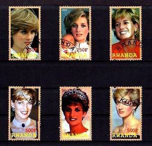RWANDA - 2011 - PRINCESS DIANA - PORTRAITS - 6 X CTO - NH SET!