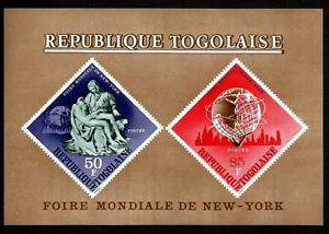 TOGO - 1965 - WORLD'S FAIR - NEW YORK - PIETA - UNISPHERE - IMPERF MNH S/SHEET!